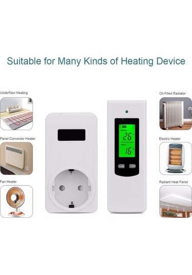 Geeksen Kablosuz Kontrol Cihazı Ve Soket Seti Isıtma Soğutma Modları Termostat A