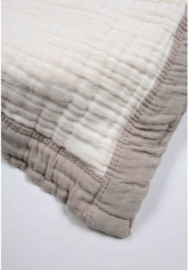 Cigit Kalın Biyeli Dört Kat Ham Battaniye 85x90 Cm Vizon Krem