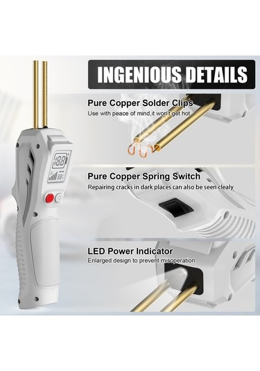 Besthome1 Kolluk Tipi Kablosuz Plastik Kaynak Makinesi, Lcd Ekranlı, 5000mah Li-po Pil, Hızlı Sıcaklık Ayarı, Çok Amaçlı Tamir