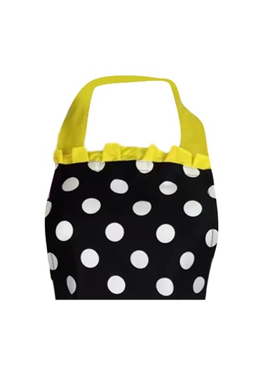 Dinosaurs Ayarlanabilir Önlük Ev Mutfak Yemek Pamuk Önlükleri Bowknot Sarı Altın