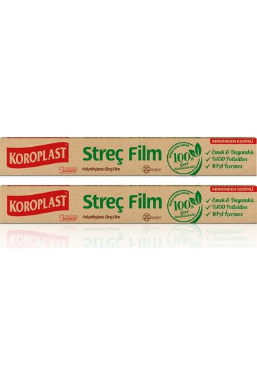 Koroplast Doğal Streç Film 25 Mt X 2 Paket