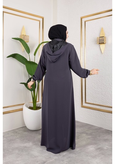 Cep Detaylı Bağlamalı Ferace - Antrasit / F0138 Antrasit