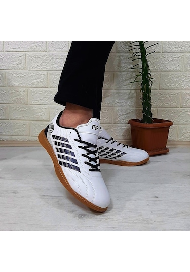 M.p 1351 Beyaz - Siyah Kaymaz Taban Futsal Futbol Ayakkabı 001