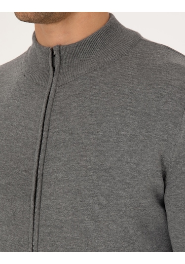 Pierre Cardin Erkek Gri Melanj Hırka Triko 50317409-vr086 Gri Melanj