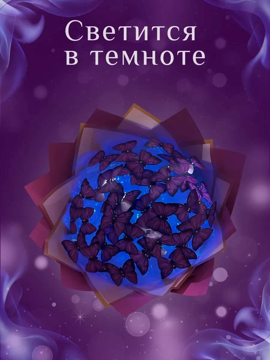 Dın Işıklandırmalı Kelebek Buketi Seti 339082229 Açık Mavi