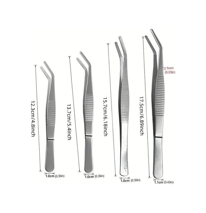 Gateesat 4 Adet Paslanmaz Çelik Seritli Pens, Dayanıklı Çok Amaçlı Profesyonel Cımbız Seti