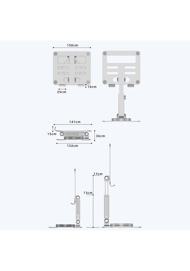 Telefonlar, Tabletler Mt136 Alüminyum Alaşımlı Stand Ayarlanabilir Masaüstü Tutucu Gümüş