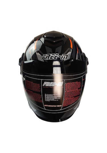 Motoanl Motosiklet Arrow Yarım Double Güneş Vizörlü Abs Material Kapalı Kask Turuncu