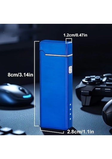 Chuangyinshop Usb-c Şarjlı Led Ekranlı Gökkuşağı Alevli Rüzgar Geçirmez Çakmak Kamp Seyahat Altın