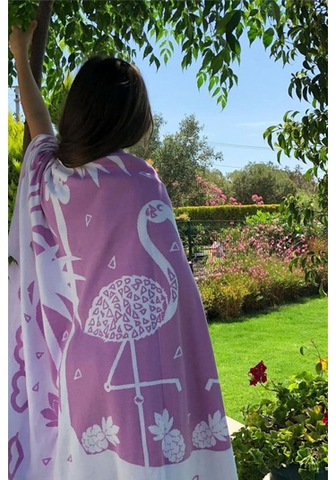 Organik Triko Çocuk Örtüsü, Flamingo 110x140 , Lila