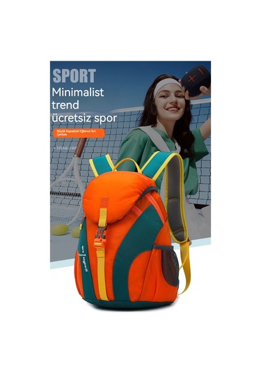 Relaxed Çift Tarzı Sırt Çantası, Eğlence Bisiklet Yürüyüş Sırt Çantası, Büyük Kapasiteli Su Geçirmez Açık Hava Sporları Dağcılık Çantası-turuncu Turuncu