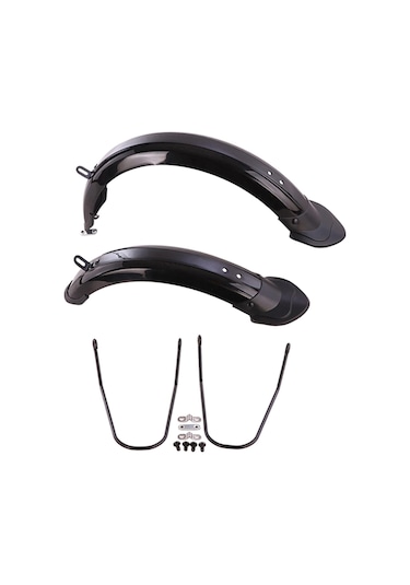 Dayanıklı Katlanır Bisiklet Çamurluk 12/14 'tekerlekli Bisiklet Ön Arka Çamurluk Seti Siyah