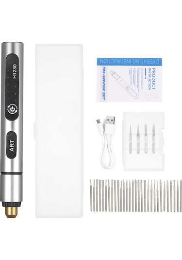 Geeroyoo Kablosuz Mini Döner Alet - 3 Hızlı, 4 Taşlama Uçlu, Usb Şarjlı Çok Amaçlı El Aleti