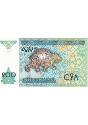Özbekistan 200 Som 1997 Eski Yabancı Kağıt Para