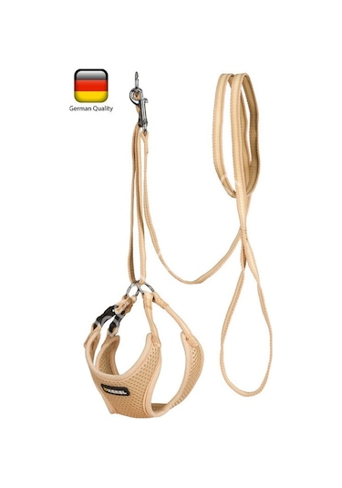 Yavru Köpek Tasması Puppy Harness 30 - 50 Cm Bej