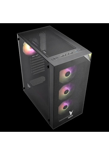 Vento Vg3400s Mid Tower, 650w 80+ Siyah, Temperli Cam, Rgb, Atx Gamıng Kasa