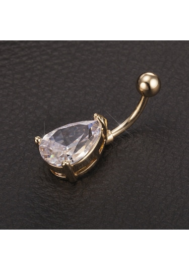 Chavin Damla Beyaz Taşlı Göbek Piercing Da72