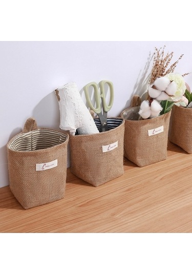 Dancemonkey Yıkanabilir Pamuk Saklama Organizatörü Mutfak Mavi Keten Asılı Çanta Cbtx Çok Renkli