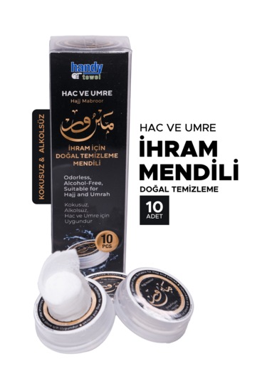 Handytowel İhram İçin Doğal Temizleme Mendili, Hac - Umre Alko...
