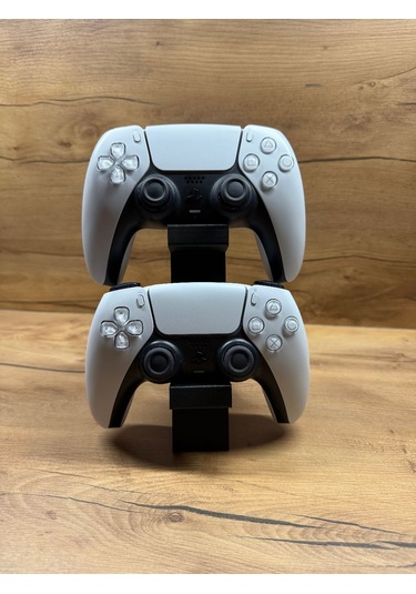 Ps5 Dualsense Oyun Kolu Standı 2 Li Dikey Tutucu 3d Baskı, Şık Ve Dayanıklı Tasarım 20x15x4 Cm Siyah