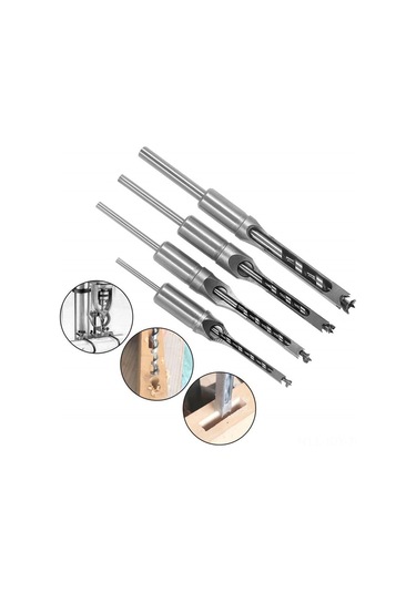 Youmex Ahşap İşçiliği Kare Delik Matkap Ucu - Hss Malzeme Dayanıklı - 3/8 İnç 9.5mm - Viraj Ve Tenon Makinesi İçin