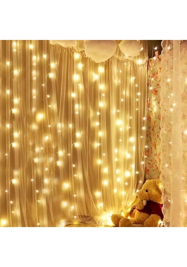 Lumenn Peri Perde Kumandalı 8 Modlu 200 Ledli Işık Çok Renkli