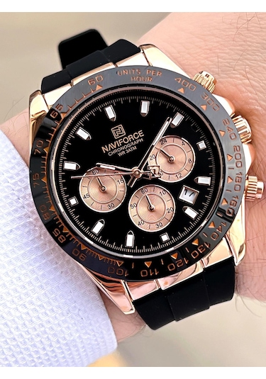 Naviforce Silikon Kordon İç Fonksiyonları Aktif 3 Atm Suya Dayanıklı Erkek Kol Saati E.n8054.rs