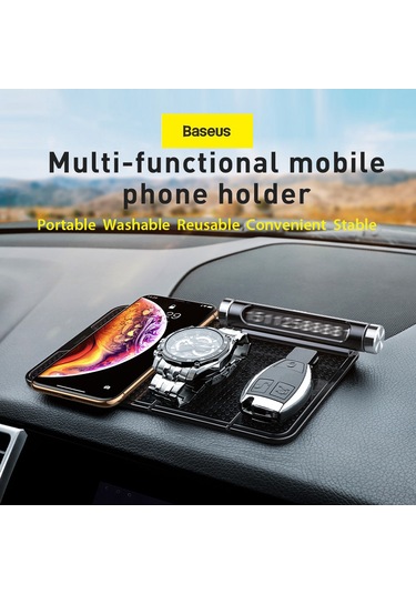 Neevoyu Baseus Araç Telefon Tutucu Katlanabilir Yıkama Uyumlu Nano Kauçuk Mat Transparent Renkli Şeffaf