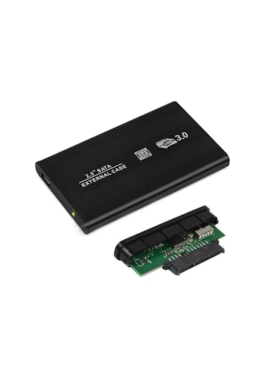2.5 Hdd Kutusu Usb 3.0 Hardisk Kutusu Metal Gövde Harici Kutu - Siyah