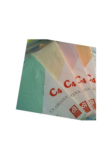 Renkli Zarf 22.9 CM x 32.4 CM A 4 Boyutu 4 Renk 10 Ar Adetli Paket
