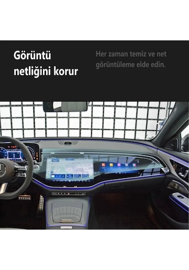 Mercedes E Serisi Uyumlu Ekran Koruyucu Multimedya + Yolcu Ekranı + Dijital Gösterge W214 9H Nano Ekran Koruyucu