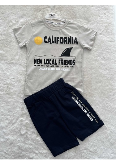 California Şortlu İkili Takım Bej