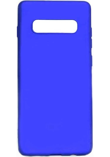 Noktaks - Galaxy Uyumlu S10 Plus Uyumlu - Kılıf Mat Soft Premier Silikon Kapak - Saks Mavi - T7563 Saks Mavi