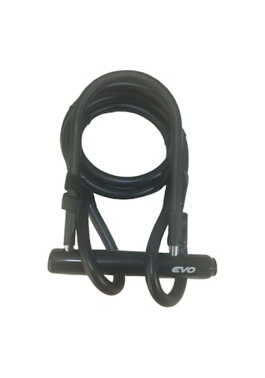 U Kilit 180x245 Mm + 15x2000 Mm Çelik Halat, 2 Parçalı Kilit