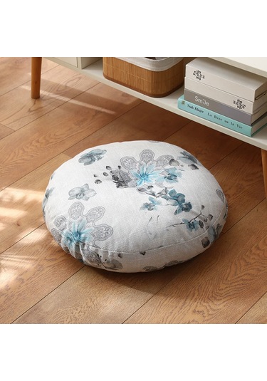 Zemin Koltuk Yastık Düz Renk Meditasyon Yoga İçin Uygun Yuvarlak 40cm-14 Ekru