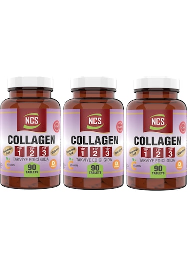 Ncs Collagen Kolajen Tip 1-2-3 Hyaluronic Acid 3 X 90 Tablet