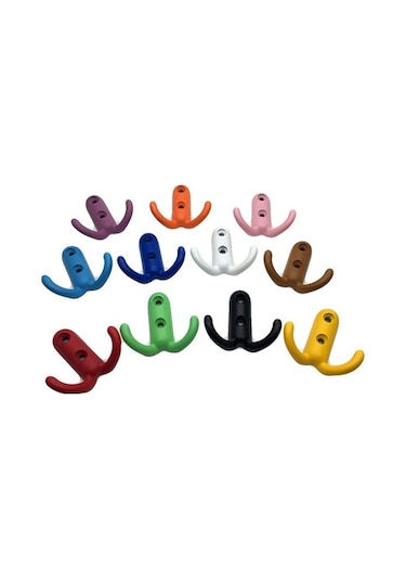 Dancemonkey Cbtx 81004 Çift Kanca Çinko Alaşım Çocuk Odası Elbise Şapka Askısı 2 Vidalı - Kahverengi Kahve