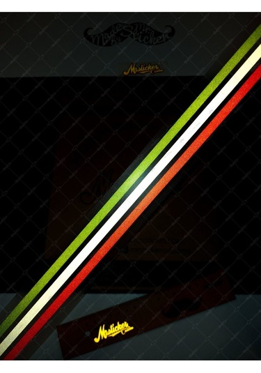 Rfhlm224 Yesil Beyaz Kirmizi Renkli Serit Etiketi