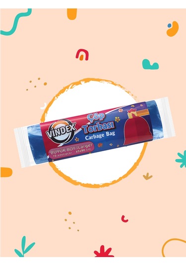 Vindex Büyük Boy Çöp Torbası Mavi 65 x 80 CM