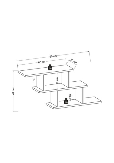 Funda Duvar Rafı Antrasit