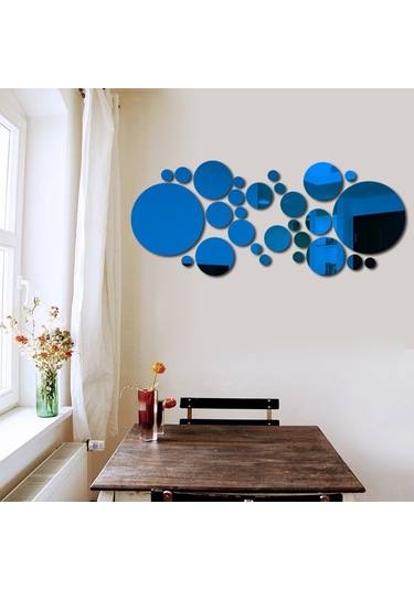 Reedark 30 Adet Altın Renkli Akrilik Yansıtıcı Dairesel Duvar Sticker Seti - Ev Dekorasyonu Dıy, Çocuk Odası/yatak Odası/banyo Uygun, Hafif Ve Kolay Kurulum Altın