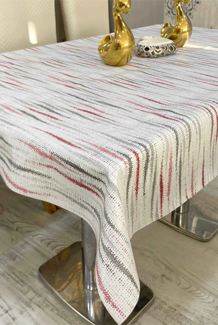 Rona Home Pvc Kaymaz Elyaf Tabanlı Silinebilir Masa Örtüsü Su Geçirmez Muşamba Sofra Bezi Tüm Çeşitler Kırmızı Gri Beyaz