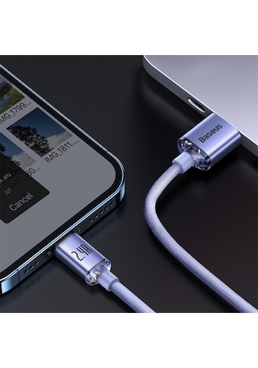 Baseus Crystal 2.4a Usb-a To Lightning 1.2m Kablo-mor