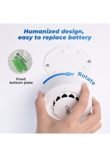 Lemestar Akıllı Duman Dedektörü - Wifi/bt Bağlantılı, Sıcaklık/nem Ölçer, 80db Alarm, Uzaktan Bildirim, Google Home Uyumlu