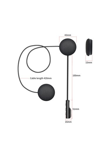 Vkemall T4 Motosiklet İnterkom Bluetooth Kulaklık Stereo Kask Kulaklığı Bluetooth 5.0 Kablosuz Kulaklık Buğday Siyahı