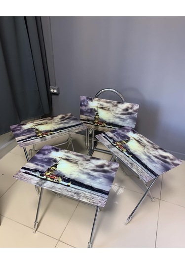 Camlı Çanta Sehpa, Sehpa, Zigon, 4lü Zigon, Çanta Sehpa-kızkulesi