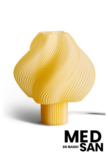 3d Baskı Modern Tasarım Lambader Sarı