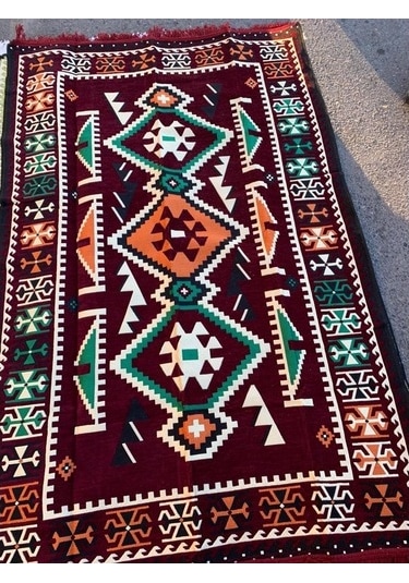 Şark Köşesi Antep Anadaolu Desenli Kilim Bordo 120 x 180 CM