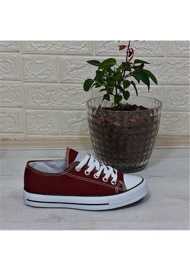 Fiyra 554 Bordo Kısa Unisex Sneaker Keten Spor Ayakkabı 001