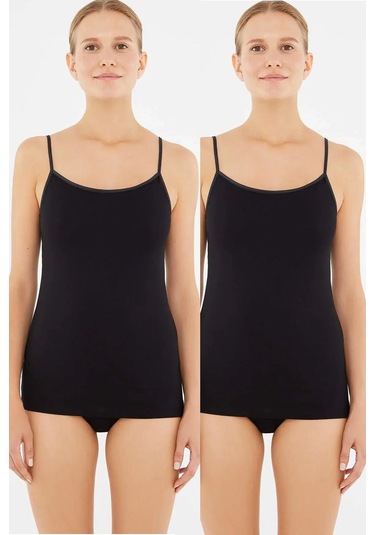 Dagi 5007 Kadın 2'li Ayarlanabilir İp Askılı Atlet-siyah Siyah